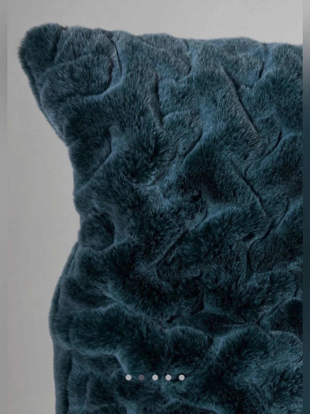 EUC Anthropologie Lux Sculpted Faux Fur Pillow Turquoise